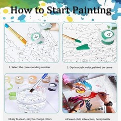 Landscape Paint by Numbers Kit for Adults Beginner,Easy Adult Paint by Number K