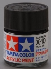 TAMIYA 81010 X-10 Acrylic Paint 23 ml – Gloss Gun Metal