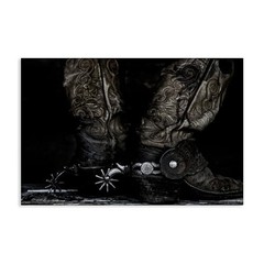 Cowboy Boots with Spurs Canvas Wall Art Design by PHBurchett, 30 x 30″L x 20″W