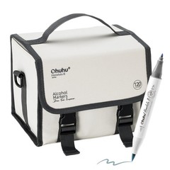 Ohuhu 120 Unique Colors Brush-and-Fine Dual Tips Alcohol-Based Markers+1 Blender