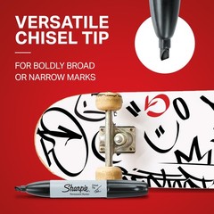 Chisel Tip Black Permanent Marking Pens Pack of 36 Quick Drying Ink