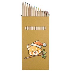 12 x ‘Cute Christmas Red Panda’ Long Colour Pencils (PE00086809)