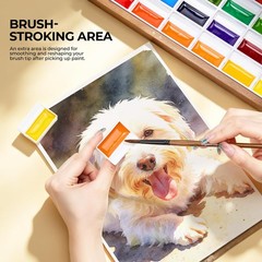 24 Colors Watercolor Paint Set,Semi-Moist Watercolor Paint with Wood Box,100%…