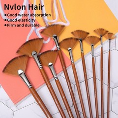 Artist Fan Paint Brushes Set,9 Pcs Professional Soft Anti-Shedding Fan Brush …