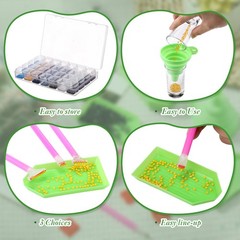 AceOrbit 59 PCS Diamond Art Painting Tools Medium, mainly green, pink and red