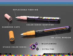 28 Wildflower Colors Acrylic Paint Pens Studio Color Series Markers Set 0.7mm…