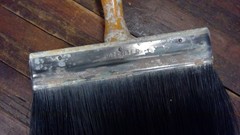 Vintage Large 6” Paint Brush Wooden Handle Steampunk Stainless Farmhouse Cottage