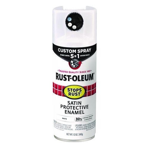 Rust-Oleum Stops Rust 5-in-1 Spray Paint, Satin White, 12 oz Aerosol Can, 2/Pack