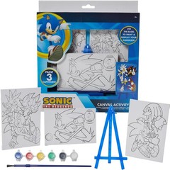Sonic The Hedgehog Canvas Paint Set Kids