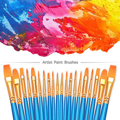 Paint Brushes Set, 2 Pack 20 Pcs Round-Pointed Tip Nylon Hair Artist Acrylic Pai