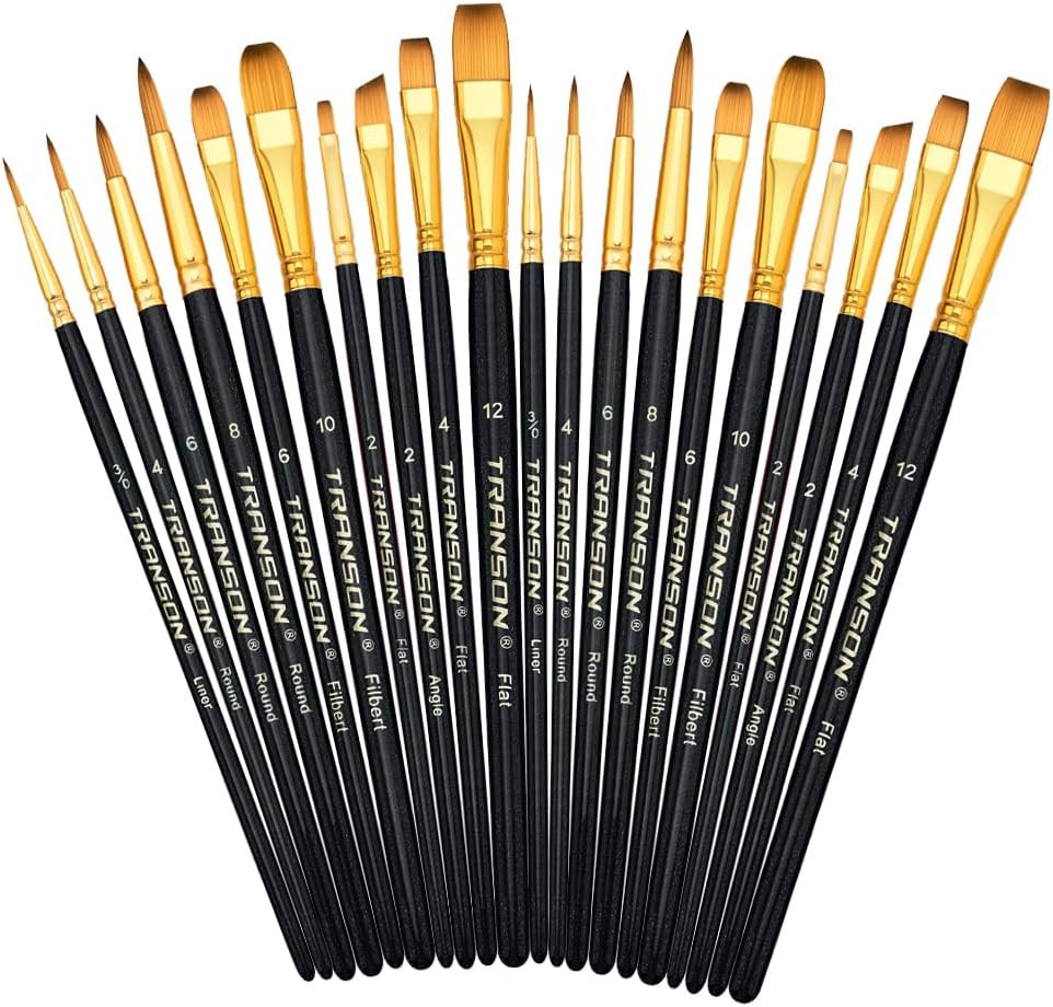 20Pcs Art Painting Brush Set for Acrylic Watercolor Gouache Hobby Craft Face …