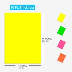 24 Sheets Neon Poster Board 11 x 14 Inches,10 Pt. Thickness Fluorescent Color…