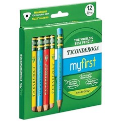 My First Short Triangular Wood-Cased Pencils, #2 HB Soft, With Erasers,