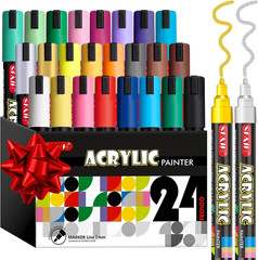Marcadores acrilicos creativos 24colores puntas 3mm recambio tinta a base agua