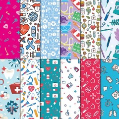 36 Pc Nurse Pattern Paper 6×6 Medical Cardstock Scrapbook Card Making Graduation