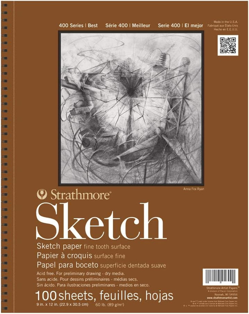 400 Series Sketch Pad, 9×12 inch, 100 Sheets – Artist Sketchbook for Drawing, Il