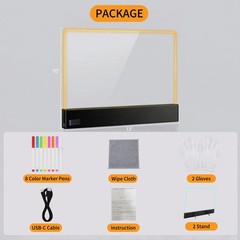 16 Inch LED Note Board with 8 Dry Erase Markers for Kids Toys, Glow Drawing B…