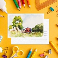 Watercolor Postcards 4×6 Inch 100% Cotton 300gsm Blank Painting Cards 50 Pcs