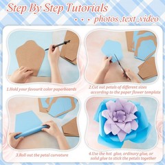 28 Pcs Paper Flowers Template Kit DIY Flower as pictures show