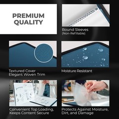 Dunwell 11×14 Art Portfolio Binder with 11×14″ w/ BLK Paper, Cobalt Blue