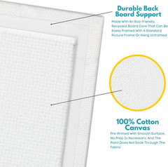 24-Pack Canvas for Painting, 6 of 5X7, 8X10, 9X12,11X14 Painting Canvas Boards,