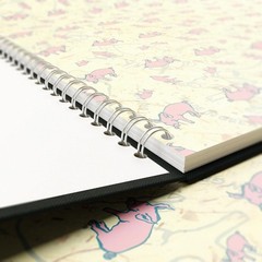 Pink Pig A4 Portrait Sketchbook | White Cartridge, 35 Leaves | Black A4,