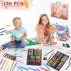 KINSPORY 150 Piece Pink Art Set with Sketch Book
