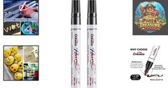 Artist-Grade Waterproof Paint Markers – Black, 2 Pack, Non-Toxic Oil-Based Ink