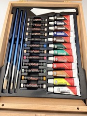 U.S. Art Supply Wood Box Easel Painting – Oil, Acrylic, Watercolor