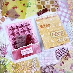 47 Sheets Pink Textured Scrapbook Paper Mesh Stickers for Junk Journal Crafts