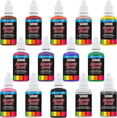 U.S. Art Supply 12 Color Set of Primary Opaque Colors Acrylic Airbrush, Leather