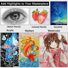 White Gel Pens, 1mm Fine Point Gel Ink Pen Opaque Archival Ink Pens for Black…