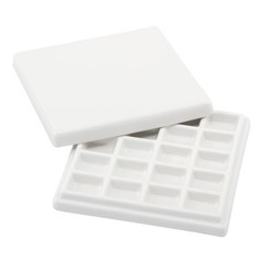 K English Glazed Porcelain Palette Sturdy Construction With 20 Deep Paint Wells