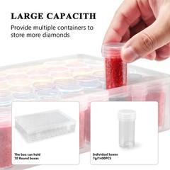 Diamond Painting Storage Containers with Lids – 70PCS Portable Transparent 70