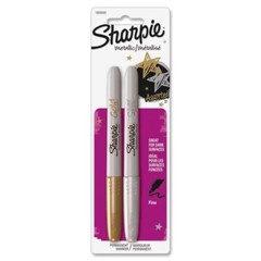 Sharpie Metallic Markers Fine Pt 2 Color/PK Gold/Silver 1829202 NEW – FREE SHIP