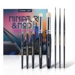 8pcs Miniature Painting Dry Brush Set with 5 Drybrushes and 3 Small Detail Br…