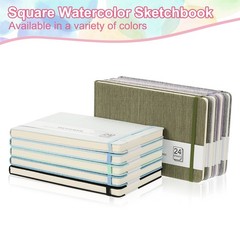 8.3×5.5″ Watercolor Sketchbook, 2Pcs 24 Sheet 300GSM/203lb, Light Gray