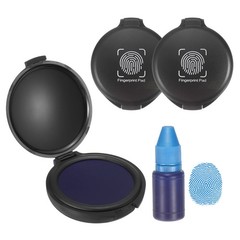 3Pcs Fingerprint Ink Pads with 5ml Water-Based Ink for Office Supplies, Blue