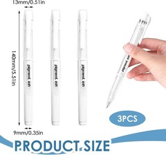 3 Pack White Gel Pens 1mm Fine Liner Art Pens for Black Paper Drawing Writing