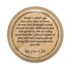 Sand + Fog Scented Candle – California Beach House – Additional 12 oz, Gray