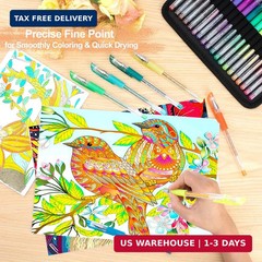 TANMIT Glitter Gel Pens, 160 Pack Glitter Pen with Case for Adults Coloring Book