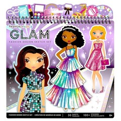 Glam Fashion Sketch Set, Includes Sketch Pad with Stencils & Stickers, Fashio…