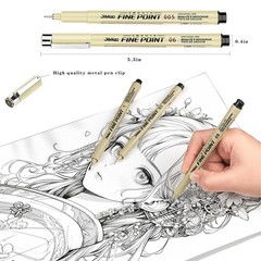 Qionew Precision Black Micro-Pen Fineliner Ink Pens,12 Pack Waterproof Archiv…
