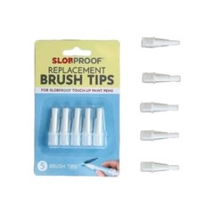 Slobproof Replacement Brush Tips, For Slobproof Touch-Up Paint Pens 5 Pack