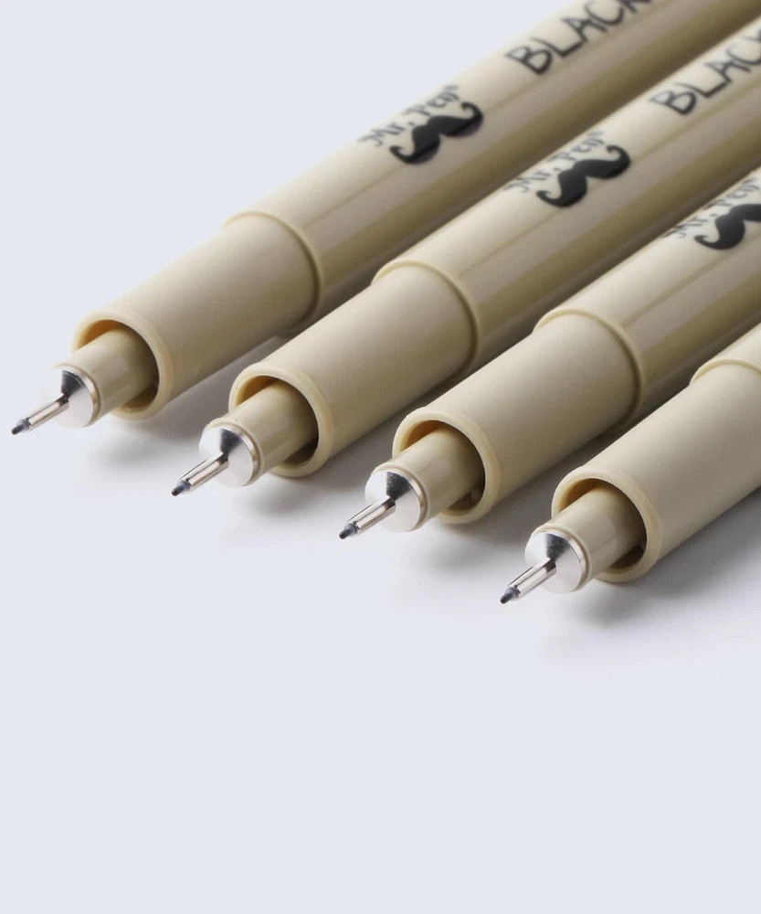 Mr. Pen- Black Fineliners 0.25mm 4 Pack Bible Pens No Bleed Fine Tip Ultra