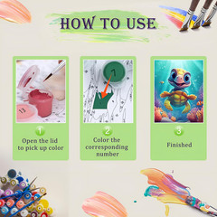 Paint by Numbers Kit for Adults, Underwater World Paint by Number for Adults, Pa
