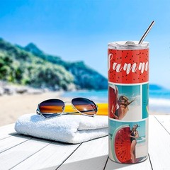 2 PCS Sublimation Blanks Skinny Tumbler White 20 OZ Straight Double Wall Stai…