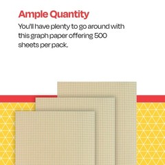 500-Pack 9×12 Inches Manila Graph Paper with 1/4 Inch Rule for School Math