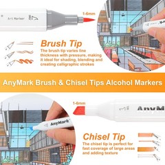 Alcohol Markers 120+1 Colors Dual Tip Brush Chisel Art Set Case AnyMark 1201