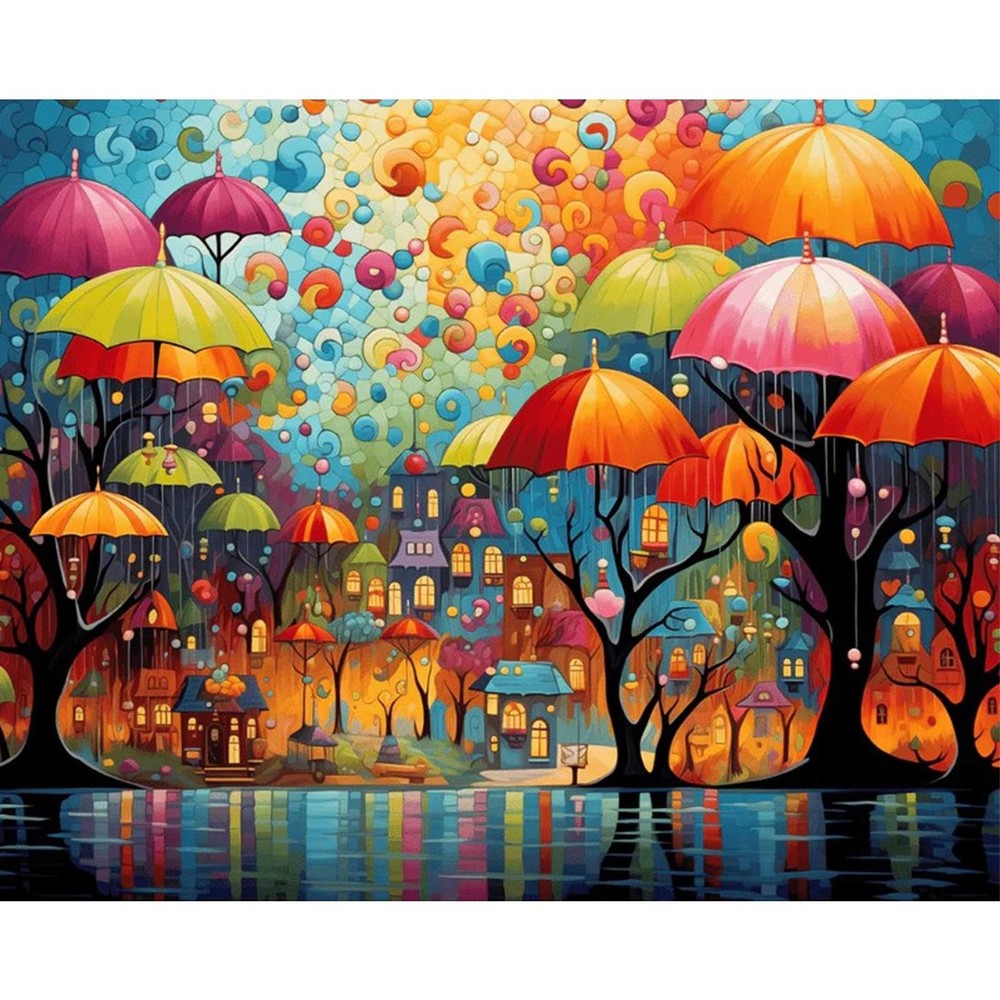 Paint by Numbers Kit for Adults, Colorful Trees Adults’paint-by-Number Kits on C